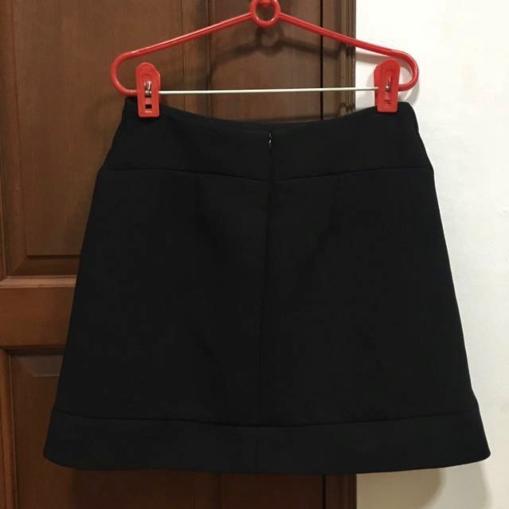 Zara Basic A-Line Front Two Pleats Mini Black Ski… - image 2